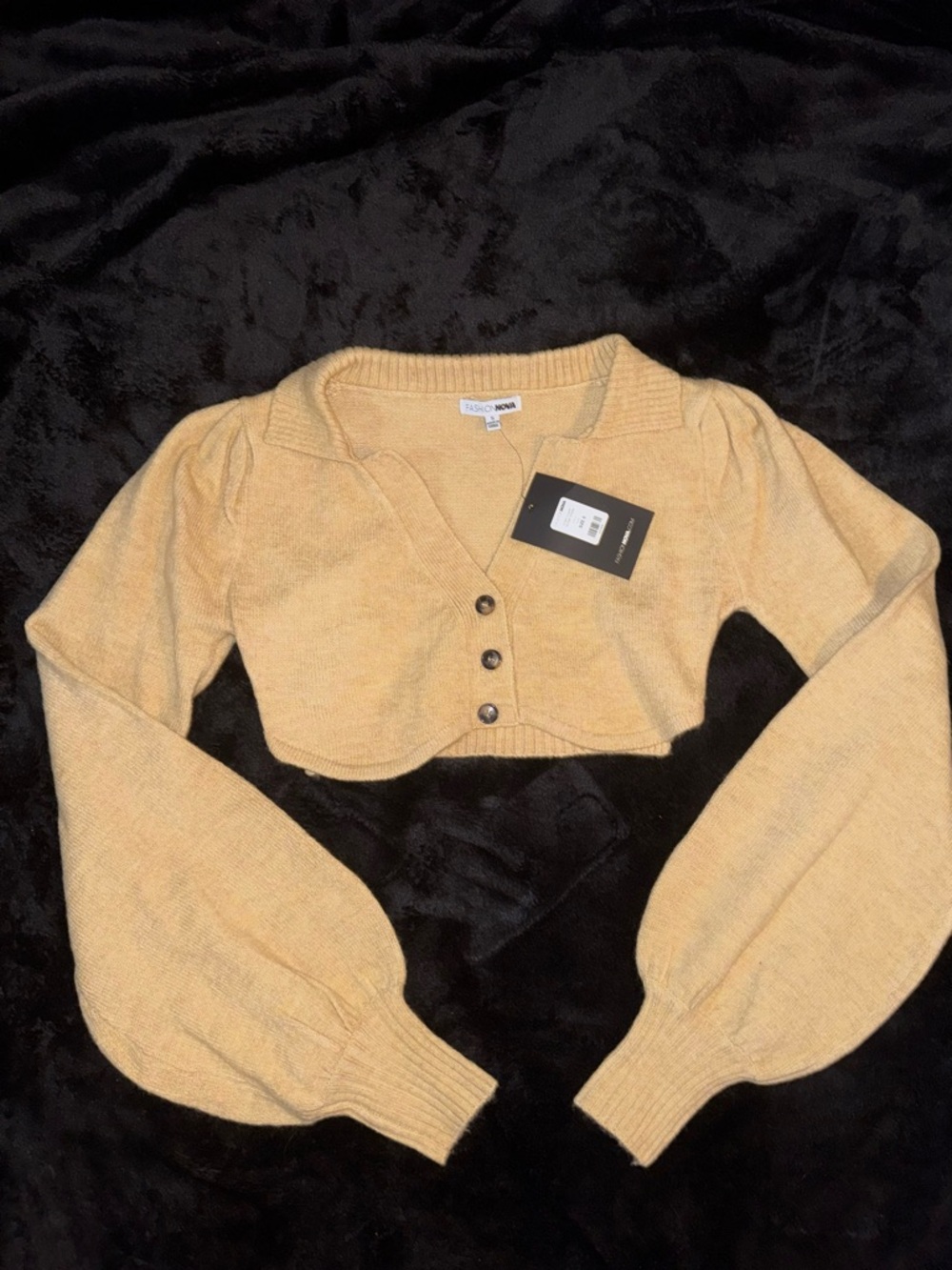 Fashion Nova Crop Button Front Knit Cardigan